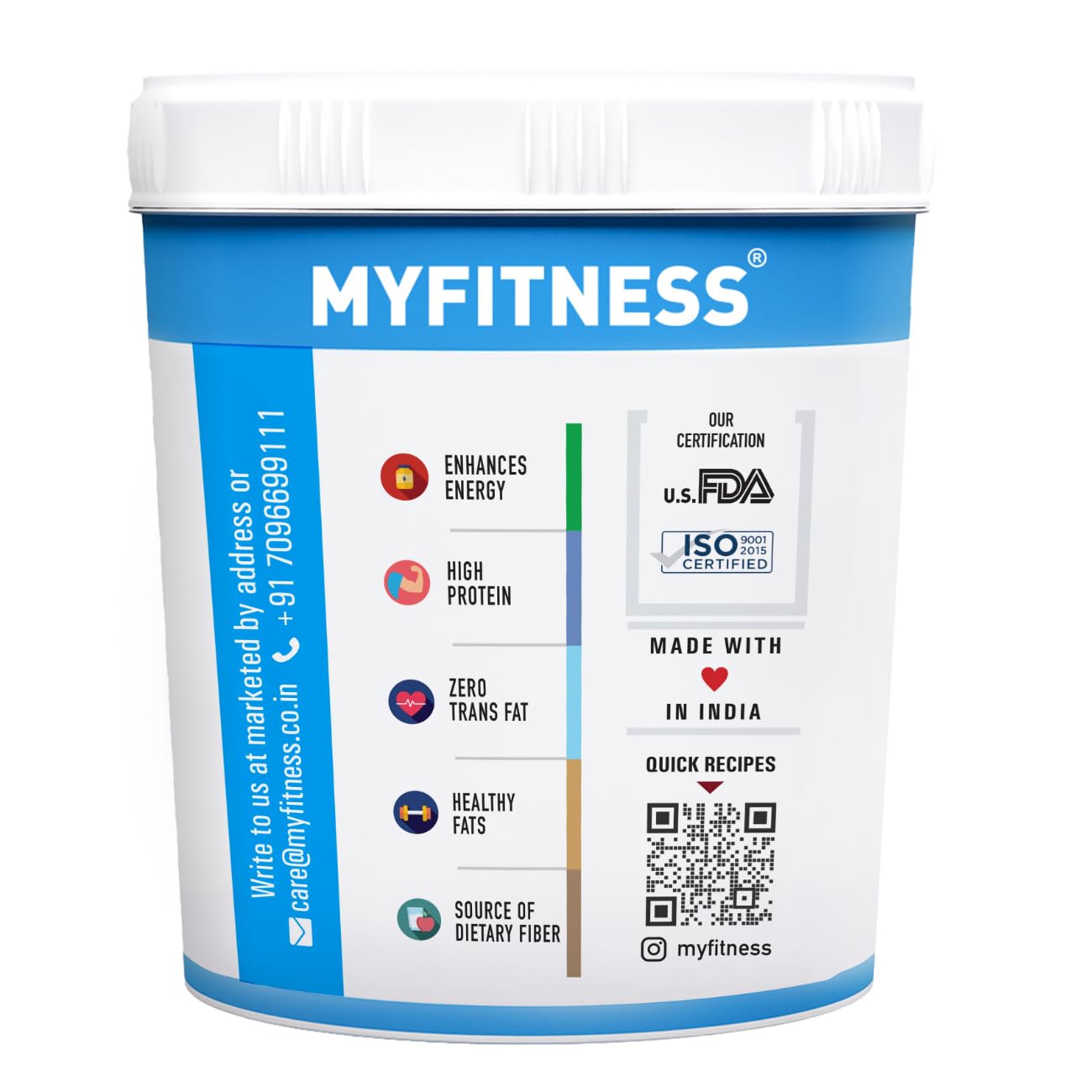 MYFITNESS Peanut Butter Chocolate Spread Smooth 1.25kg | 22g Protein & 6g Fiber | Tasty & Healthy Nut Butter Spread for Breakfast, Snacks | Cholesterol Free | Zero Trans Fat | Creamy Peanut Butter