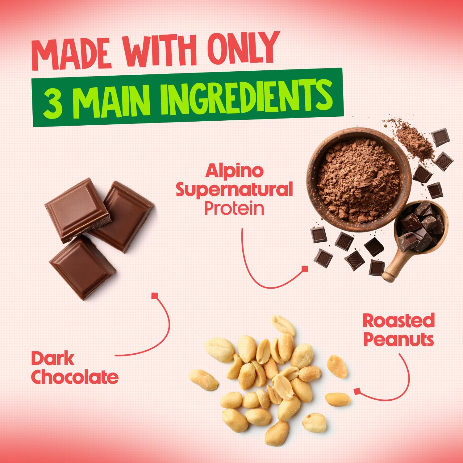 ALPINO High Protein Dark Chocolate Peanut Butter Crisp 1kg - Roasted Peanuts, Dark Chocolate, Whey Protein & Pea Protein – 30g Protein, Gluten Free - High Protein Peanut Butter Crispy - SK Supplement