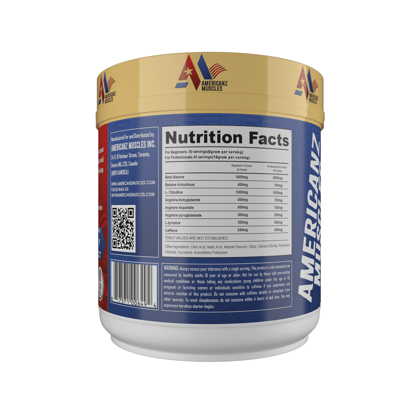 Americanz Muscles Super Human Pre - Workout 50 Serving , AMERICAN BULL - SK Supplement