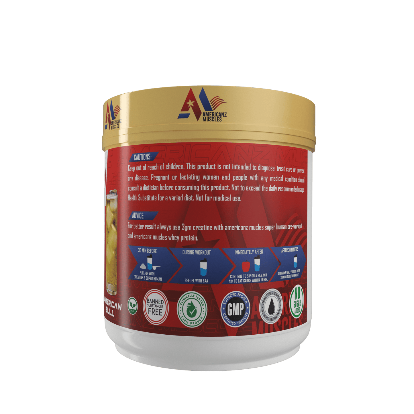 Americanz Muscles Super Human Pre - Workout 50 Serving , AMERICAN BULL - SK Supplement