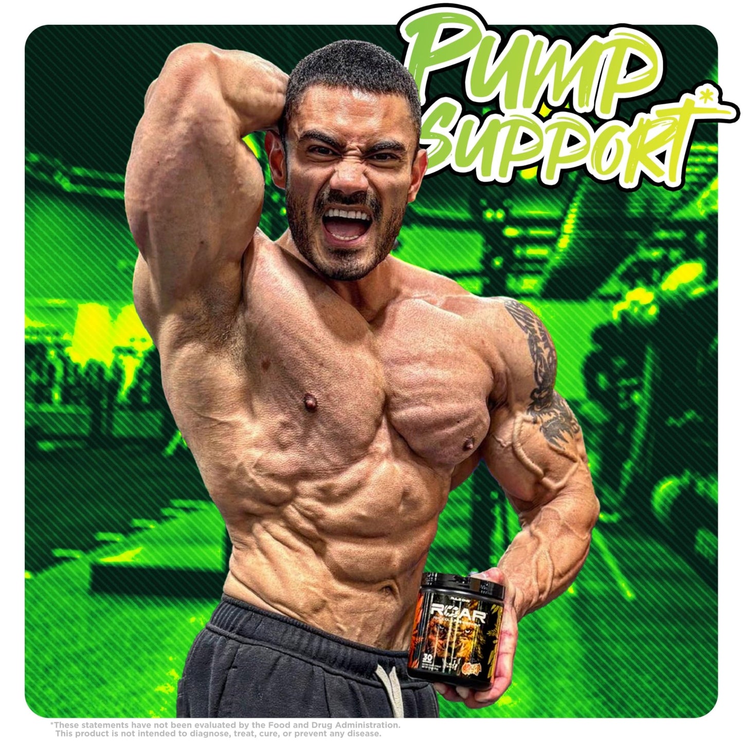 Rule 1 R1 Roar - Pre - Workout Powder with Creatine, Beta - Alanine, Citrulline, Electrolytes & Caffeine (Servings, Lemon Lime) - SK Supplement