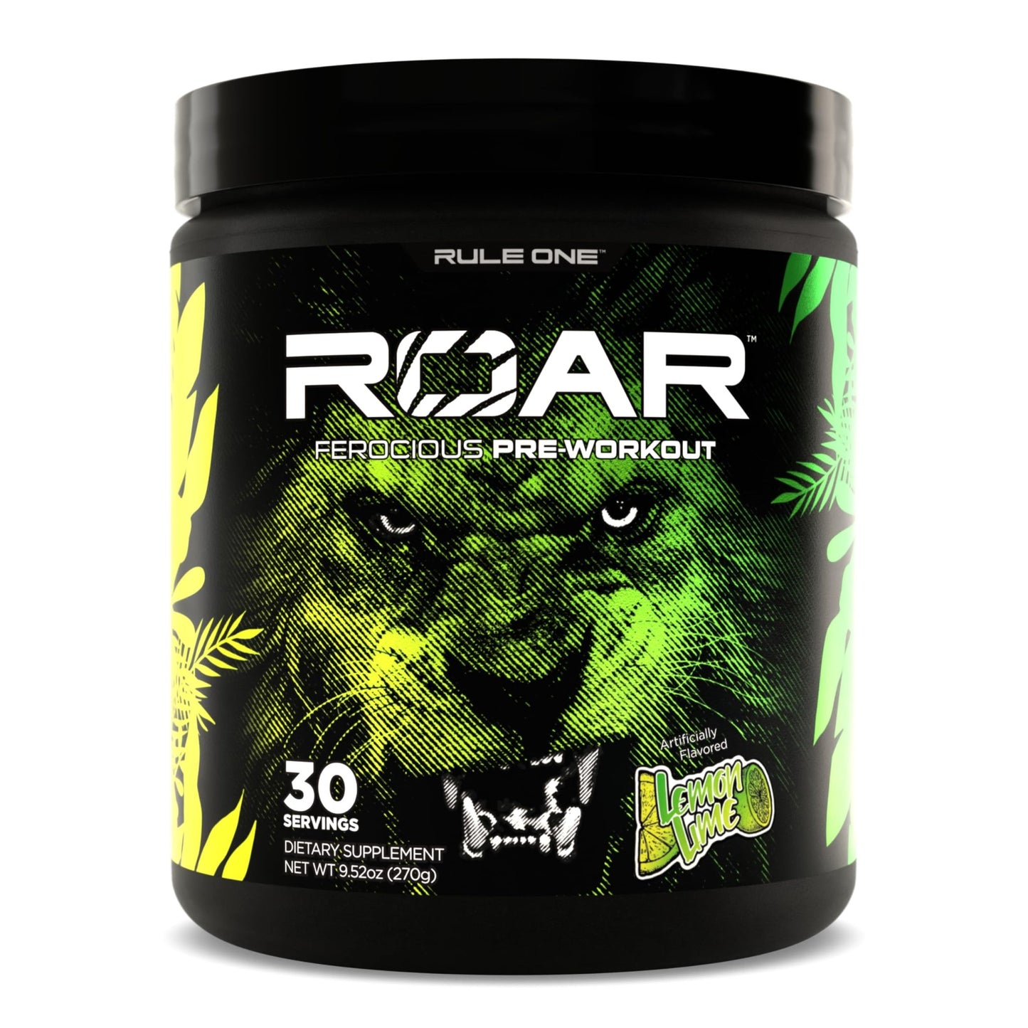 Rule 1 R1 Roar - Pre - Workout Powder with Creatine, Beta - Alanine, Citrulline, Electrolytes & Caffeine (Servings, Lemon Lime) - SK Supplement