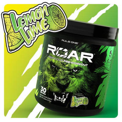 Rule 1 R1 Roar - Pre-Workout Powder with Creatine, Beta-Alanine, Citrulline, Electrolytes & Caffeine (Servings, Lemon Lime)