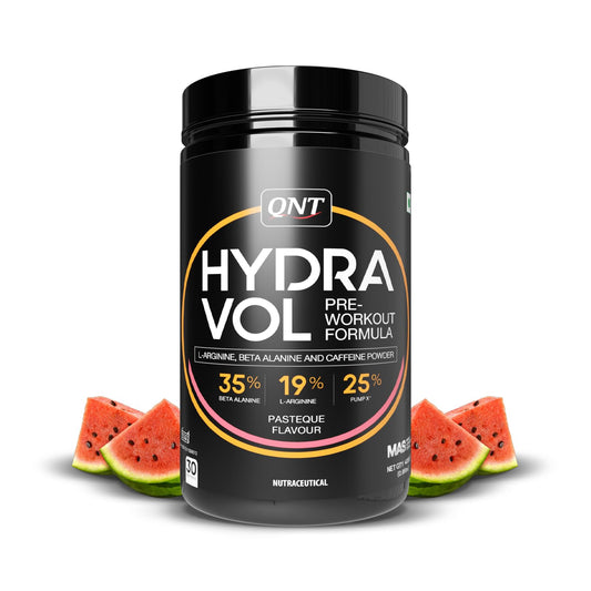 QNT Hydravol Pre-Workout Supplement | 400g | Pasteque | Instant Energy & Quick Muscle Pump | Beta-Alanine & Caffeine For Enhanced Focus & Muscle Strength