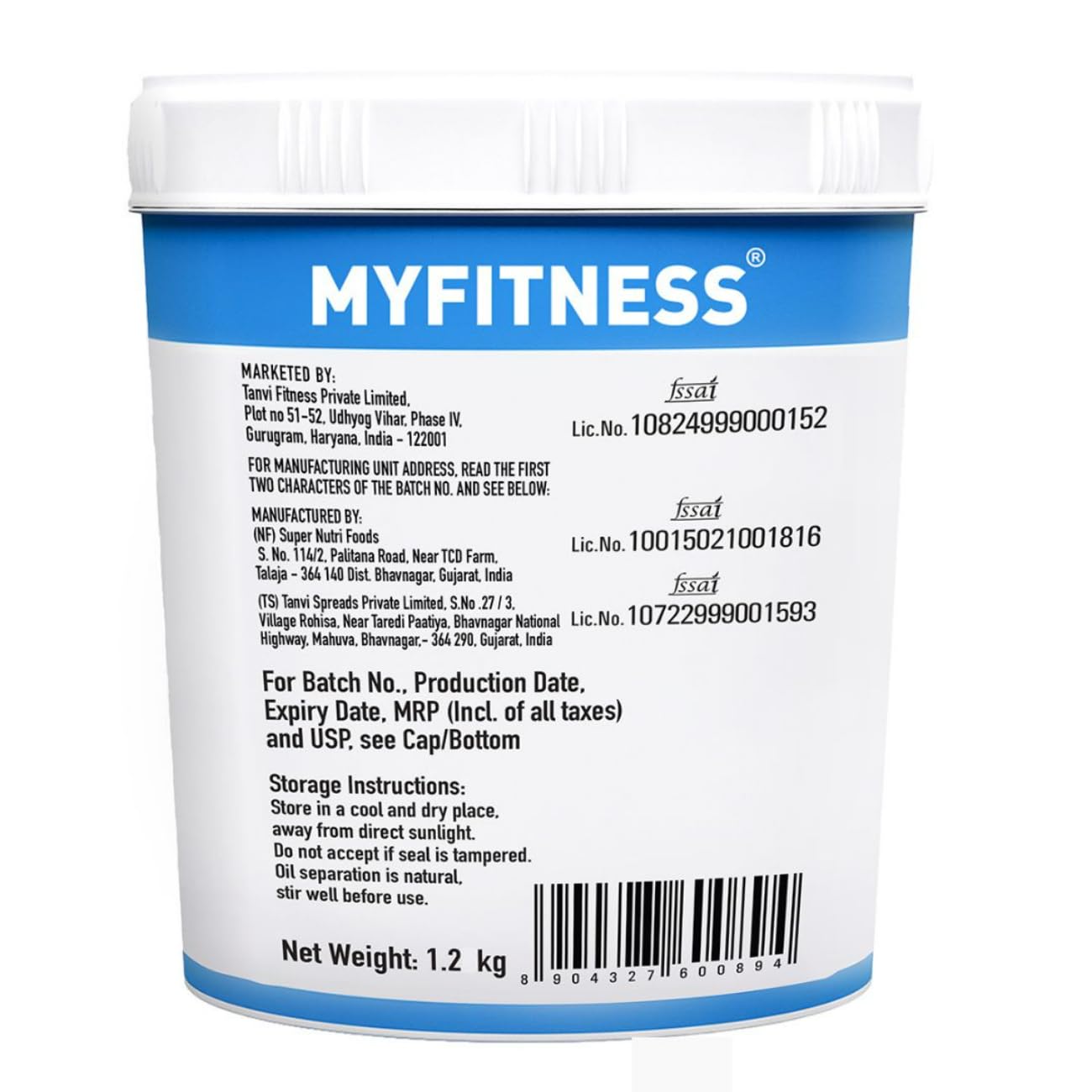 MYFITNESS Peanut Butter Chocolate Spread Crispy 1.2kg | 21g Protein & 8g Fiber | Tasty & Healthy Nut Butter Spread for Breakfast, Snacks | Cholesterol Free | Zero Trans Fat