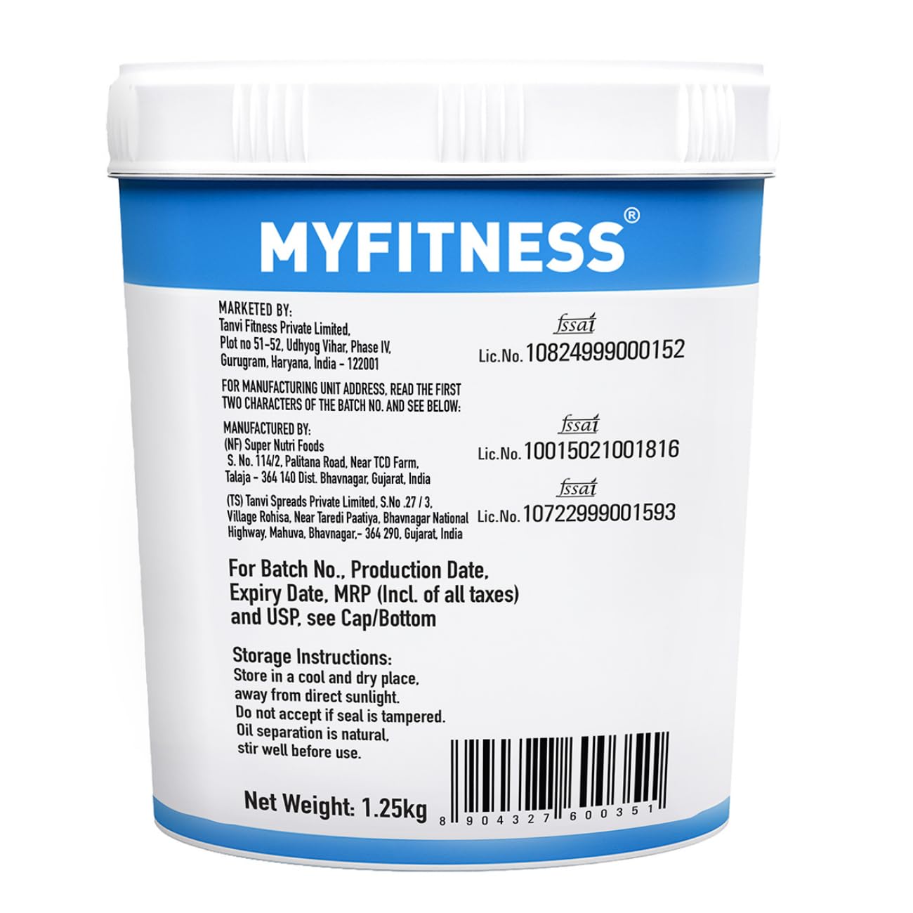 MYFITNESS Peanut Butter Chocolate Spread Smooth 1.25kg | 22g Protein & 6g Fiber | Tasty & Healthy Nut Butter Spread for Breakfast, Snacks | Cholesterol Free | Zero Trans Fat | Creamy Peanut Butter