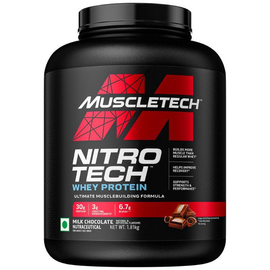 MuscleTech Nitro-Tech Whey Protein, 1.81kg (4lbs), Milk Chocolate