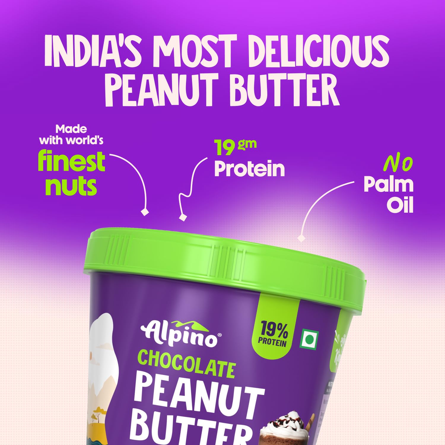 ALPINO Chocolate Peanut Butter Crunch 1kg - Roasted Peanuts, Chocolate Paste & Brown Sugar - 19% Protein, Source of Healthy Fats - SK Supplement