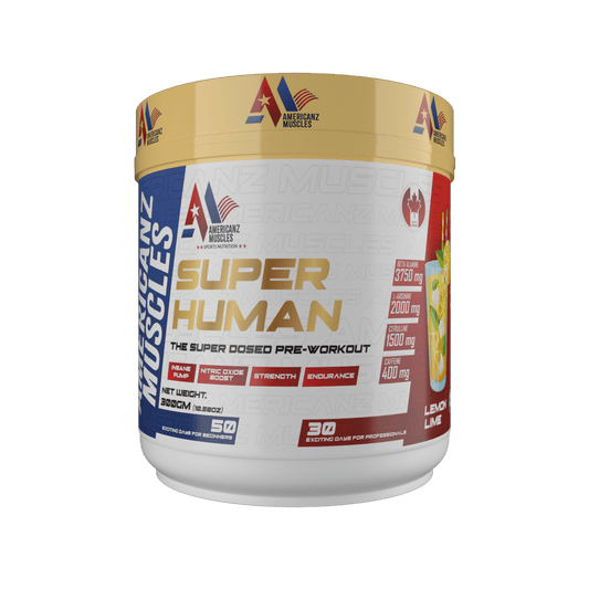 Americanz Muscles Super Human Pre - Workout 50 Serving , LEMON LIME - SK Supplement