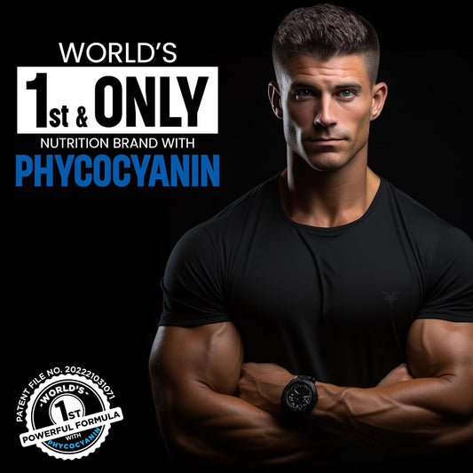 Bolt 100% Whey Protein Powder|With Superfood Phycocyanin|2Lb/907Gm (27 Servings)|Piedmont Chocolate - SK Supplement