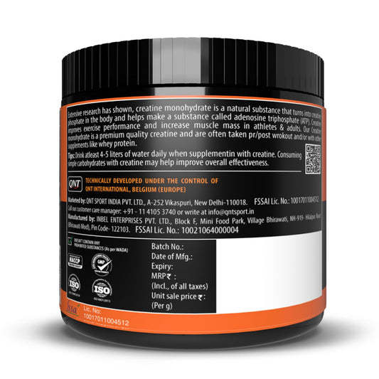 QNT Creatine Monohydrate | 90g | 30 Servings | 100% Pure & Micronized Powder | FSSAI - Tested | Enhanced Performance & Muscle Growth - SK Supplement