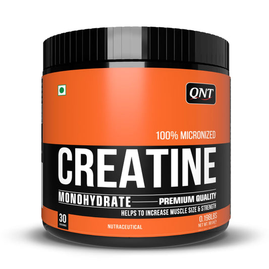 QNT Creatine Monohydrate | 90g | 30 Servings | 100% Pure & Micronized Powder | FSSAI - Tested | Enhanced Performance & Muscle Growth - SK Supplement