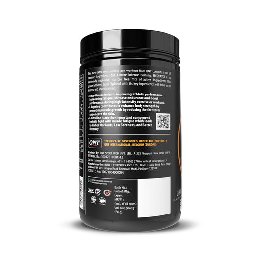 QNT Hydravol Pre - Workout Supplement | 400g | Pasteque | Instant Energy & Quick Muscle Pump | Beta - Alanine & Caffeine For Enhanced Focus & Muscle Strength - SK Supplement
