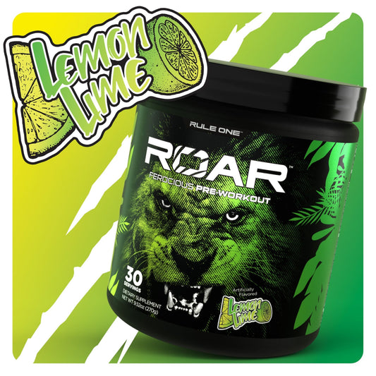 Rule 1 R1 Roar - Pre - Workout Powder with Creatine, Beta - Alanine, Citrulline, Electrolytes & Caffeine (Servings, Lemon Lime) - SK Supplement