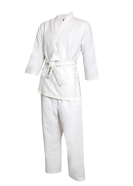 SK Karate Dress for Boys Girl Men women Martial Art Uniform White Top Pant with Karate Belt Set - SK Supplement